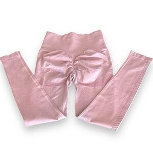 Scrunch back butt lift squat approved leggings, blush pink, high compression, M